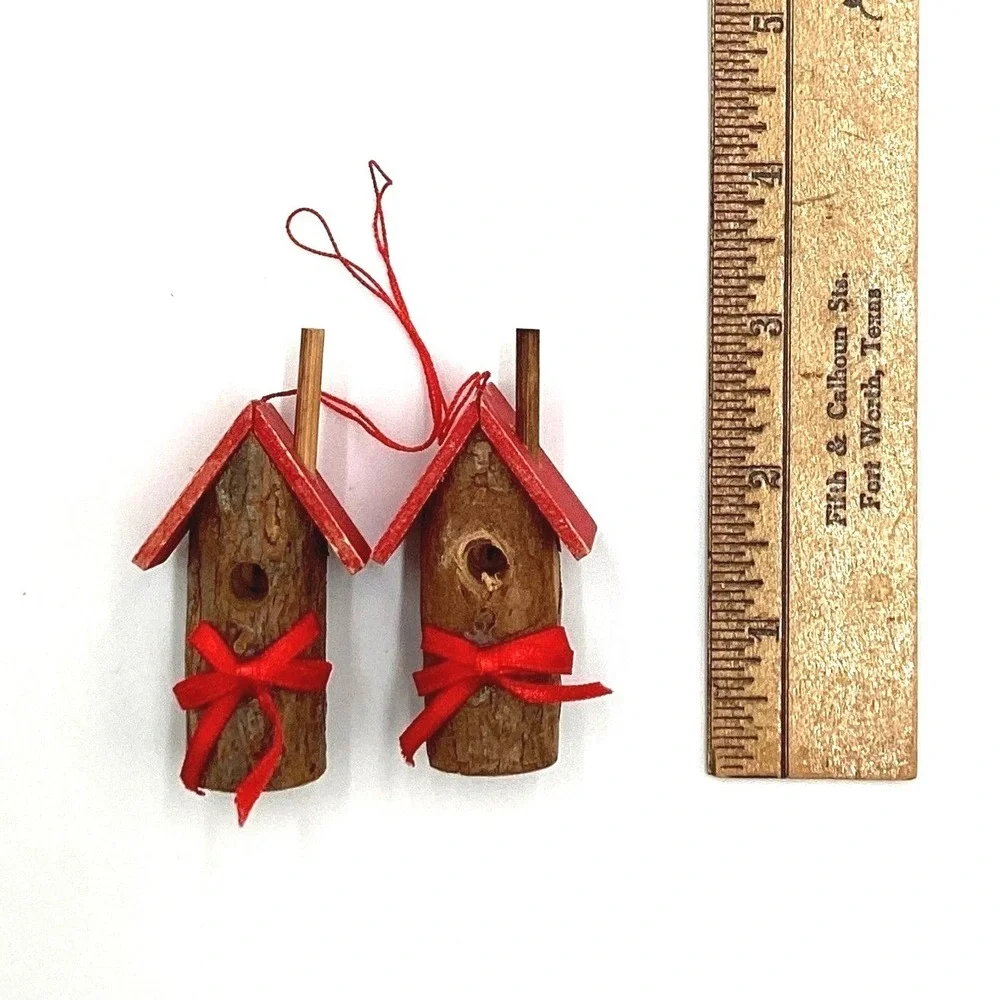 Christmas Ornaments‎ Lot 5pc Birdhouse Tree Santa Cookies